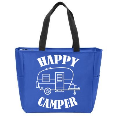 Happy Camper Trailer Zip Tote Bag