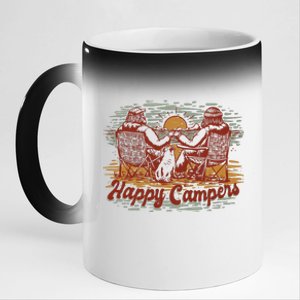 Happy Campers 11oz Black Color Changing Mug