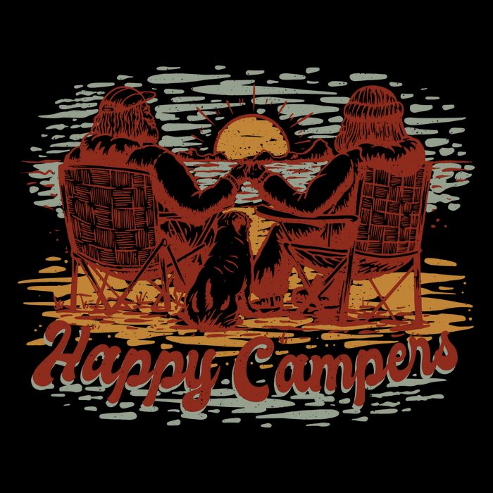 Happy Campers Flat Bill Trucker Hat