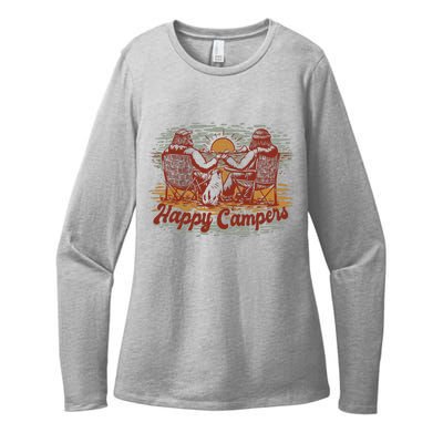 Happy Campers Womens CVC Long Sleeve Shirt