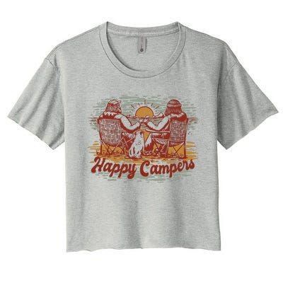 Happy Campers Women's Crop Top Tee