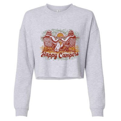 Happy Campers Cropped Pullover Crew