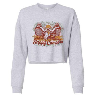 Happy Campers Cropped Pullover Crew