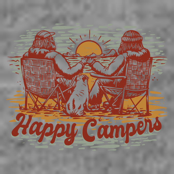 Happy Campers Cropped Pullover Crew