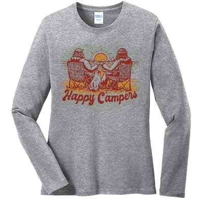 Happy Campers Ladies Long Sleeve Shirt