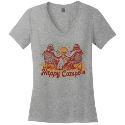 Happy Campers Women's V-Neck T-Shirt