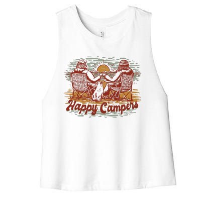 Happy Campers Women's Racerback Cropped Tank