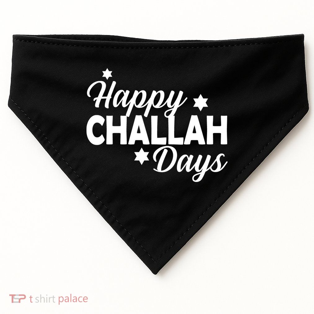 Happy Challah Days USA-Made Doggie Bandana