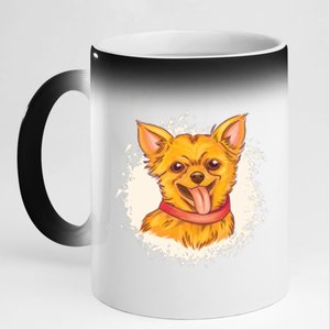 Happy Chihuahua 11oz Black Color Changing Mug