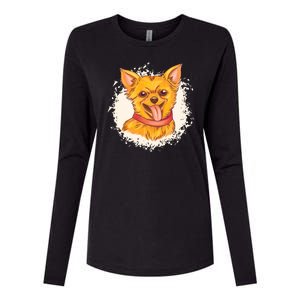 Happy Chihuahua Womens Cotton Relaxed Long Sleeve T-Shirt