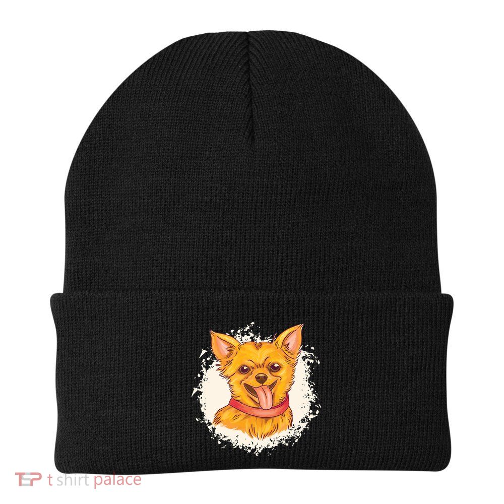 Happy Chihuahua Knit Cap Winter Beanie