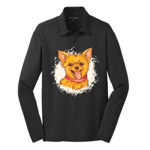 Happy Chihuahua Silk Touch Performance Long Sleeve Polo