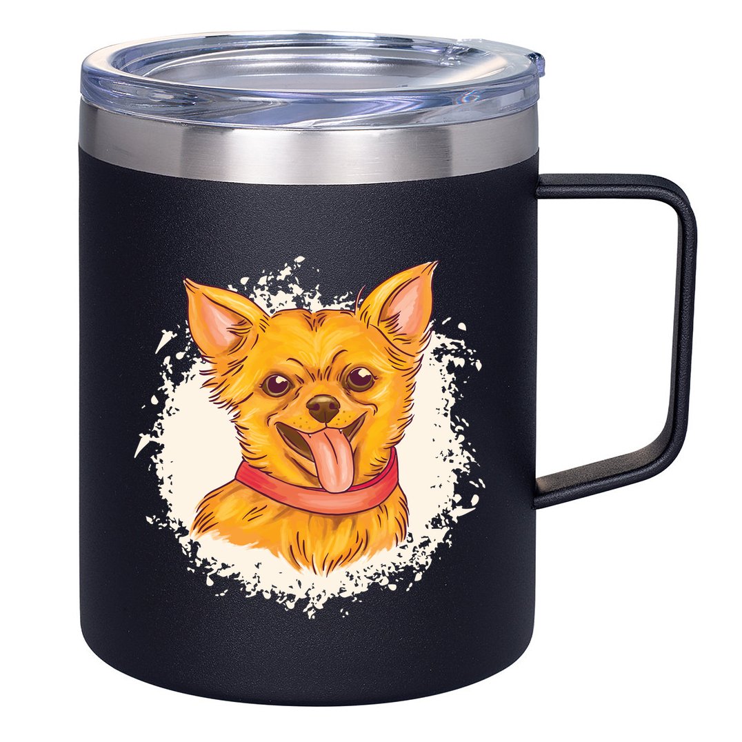 Happy Chihuahua 12oz Stainless Steel Coffee Mug