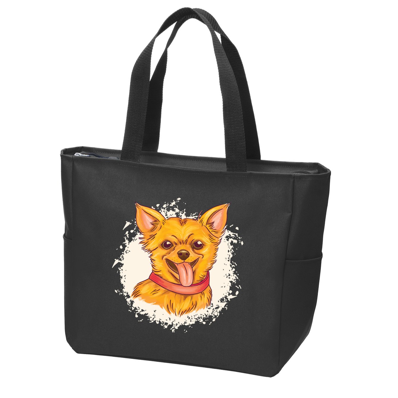 Happy Chihuahua Zip Tote Bag