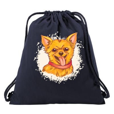 Happy Chihuahua Drawstring Bag