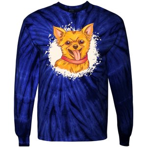 Happy Chihuahua Tie-Dye Long Sleeve Shirt