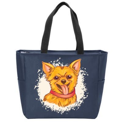 Happy Chihuahua Zip Tote Bag