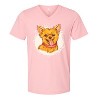 Happy Chihuahua V-Neck T-Shirt