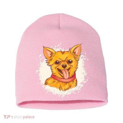 Happy Chihuahua Short Acrylic Beanie