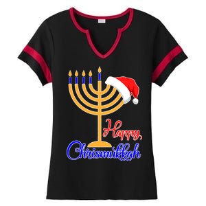 Happy Chrismukkah Christmas Hanukkah Ladies Halftime Notch Neck Tee