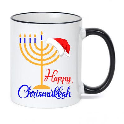 Happy Chrismukkah Christmas Hanukkah 11oz Black Color Changing Mug