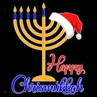 Happy Chrismukkah Christmas Hanukkah Flexfit Unipanel Trucker Cap