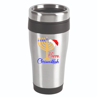 Happy Chrismukkah Christmas Hanukkah 16oz Travel Tumbler