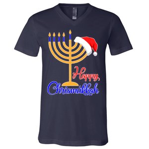 Happy Chrismukkah Christmas Hanukkah V-Neck T-Shirt