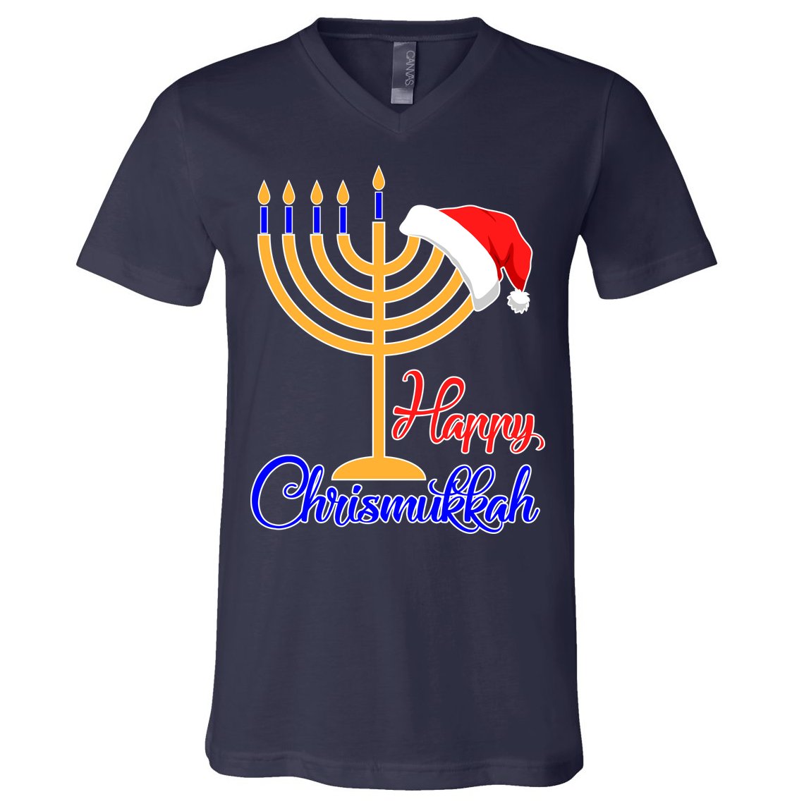 Happy Chrismukkah Christmas Hanukkah V-Neck T-Shirt