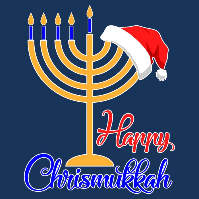 Happy Chrismukkah Christmas Hanukkah Drawstring Bag