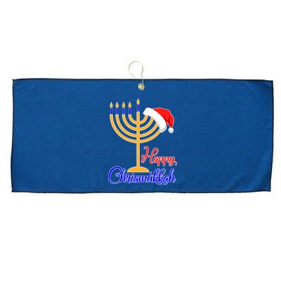 Happy Chrismukkah Christmas Hanukkah Large Microfiber Waffle Golf Towel