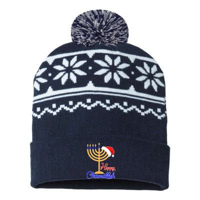 Happy Chrismukkah Christmas Hanukkah USA-Made Snowflake Beanie