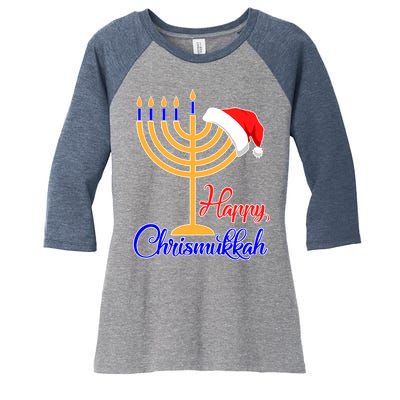 Happy Chrismukkah Christmas Hanukkah Women's Tri-Blend 3/4-Sleeve Raglan Shirt