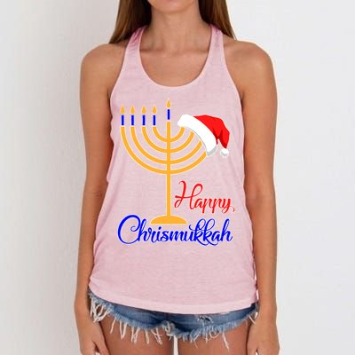 Happy Chrismukkah Christmas Hanukkah Women's Knotted Racerback Tank