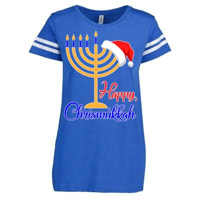 Happy Chrismukkah Christmas Hanukkah Enza Ladies Jersey Football T-Shirt