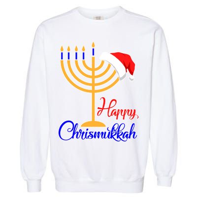 Happy Chrismukkah Christmas Hanukkah Garment-Dyed Sweatshirt