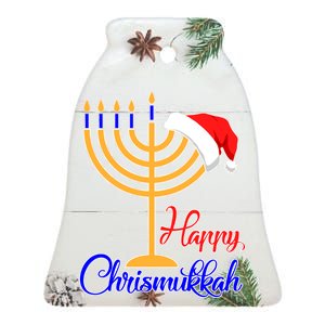 Happy Chrismukkah Christmas Hanukkah Ceramic Bell Ornament