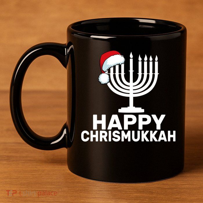 Happy Chrismukkah Hanukkah 11oz C Handle Ceramic Mug