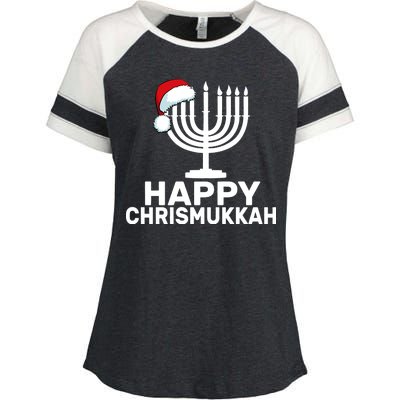 Happy Chrismukkah Hanukkah Enza Ladies Jersey Colorblock Tee