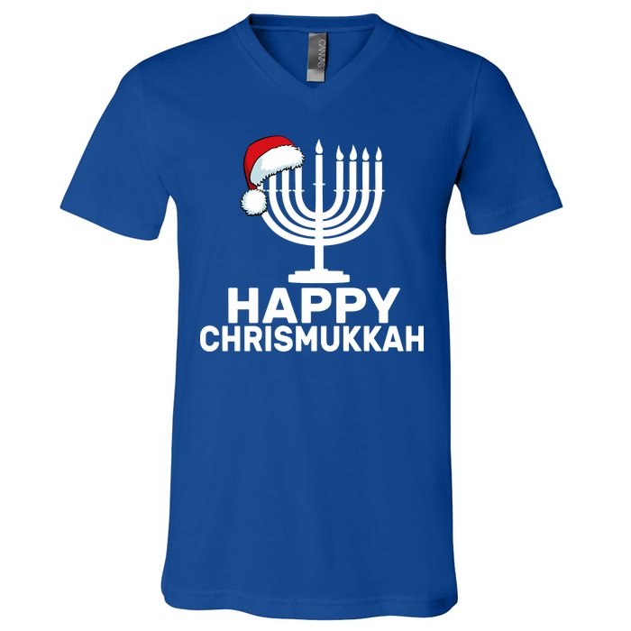 Happy Chrismukkah Hanukkah V-Neck T-Shirt