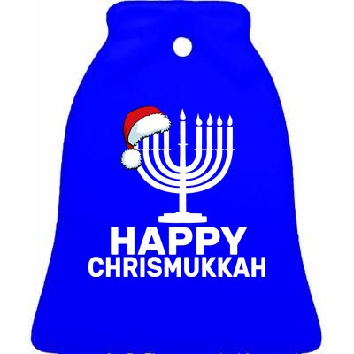 Happy Chrismukkah Hanukkah Ceramic Bell Ornament