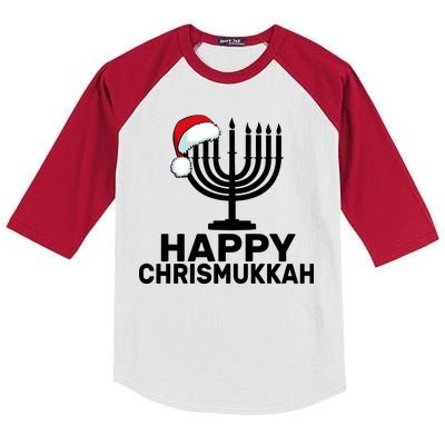 Happy Chrismukkah Hanukkah Kids Colorblock Raglan Jersey