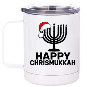 Happy Chrismukkah Hanukkah 12 oz Stainless Steel Tumbler Cup