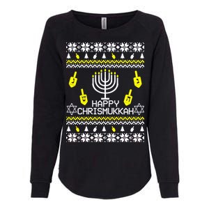 Happy Chrismukkah Hanukkah Ugly Christmas Womens California Wash Sweatshirt