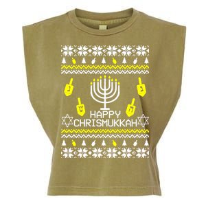 Happy Chrismukkah Hanukkah Ugly Christmas Garment-Dyed Women's Muscle Tee