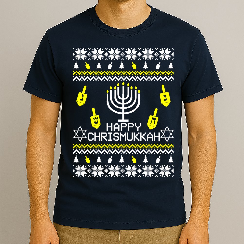 Happy Chrismukkah Hanukkah Ugly Christmas T-Shirt
