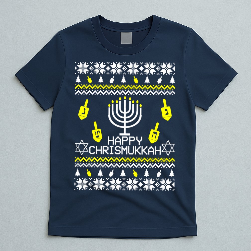 Happy Chrismukkah Hanukkah Ugly Christmas T-Shirt