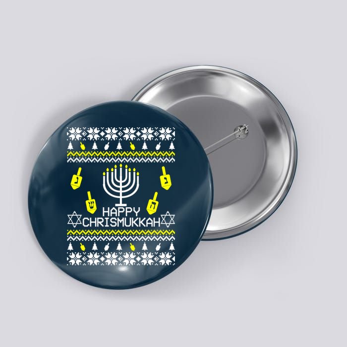 Happy Chrismukkah Hanukkah Ugly Christmas Button