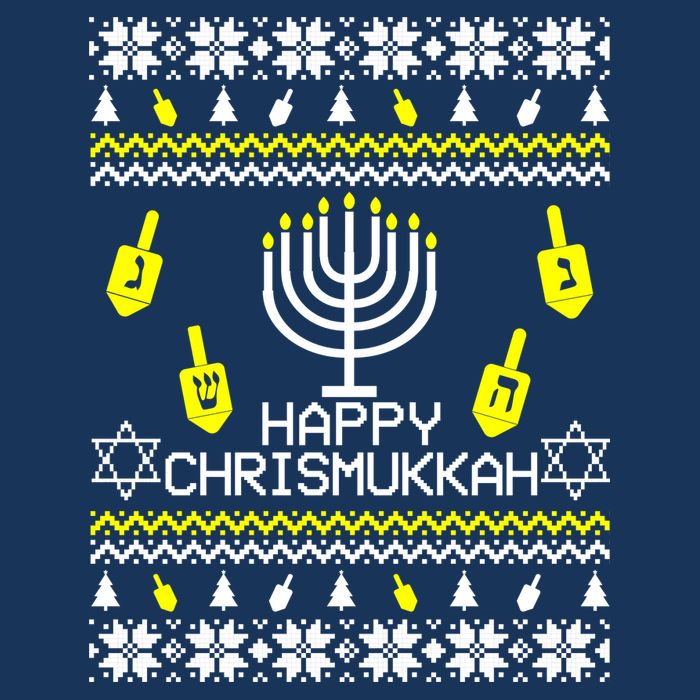 Happy Chrismukkah Hanukkah Ugly Christmas Button