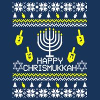 Happy Chrismukkah Hanukkah Ugly Christmas Drawstring Bag